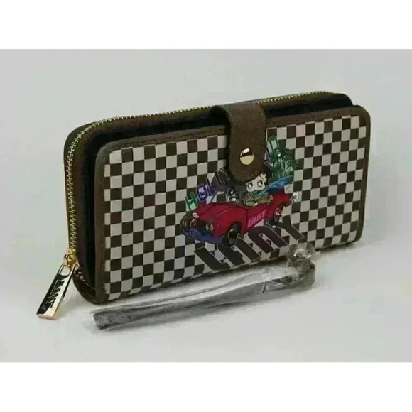NEW! Betty Boop Women's Lany Vegan Wristlet Wallet - Picture 3 of 6